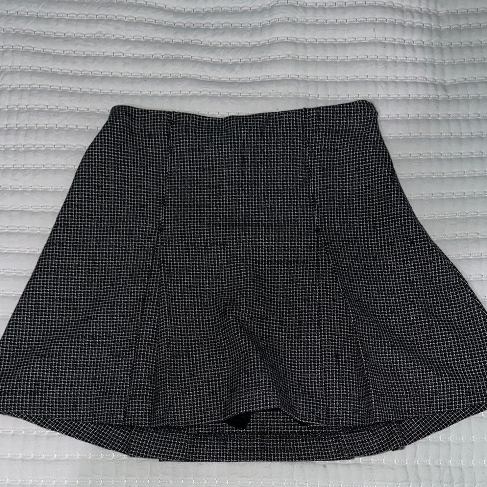 Classic Black and White Checkered Skirt